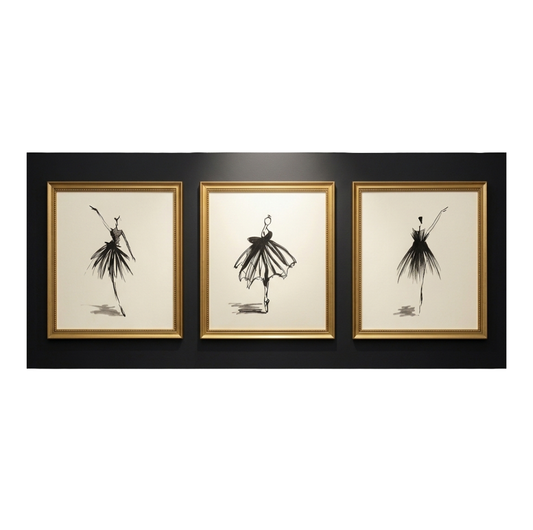 Hand Painted Ballerina Poses Frame