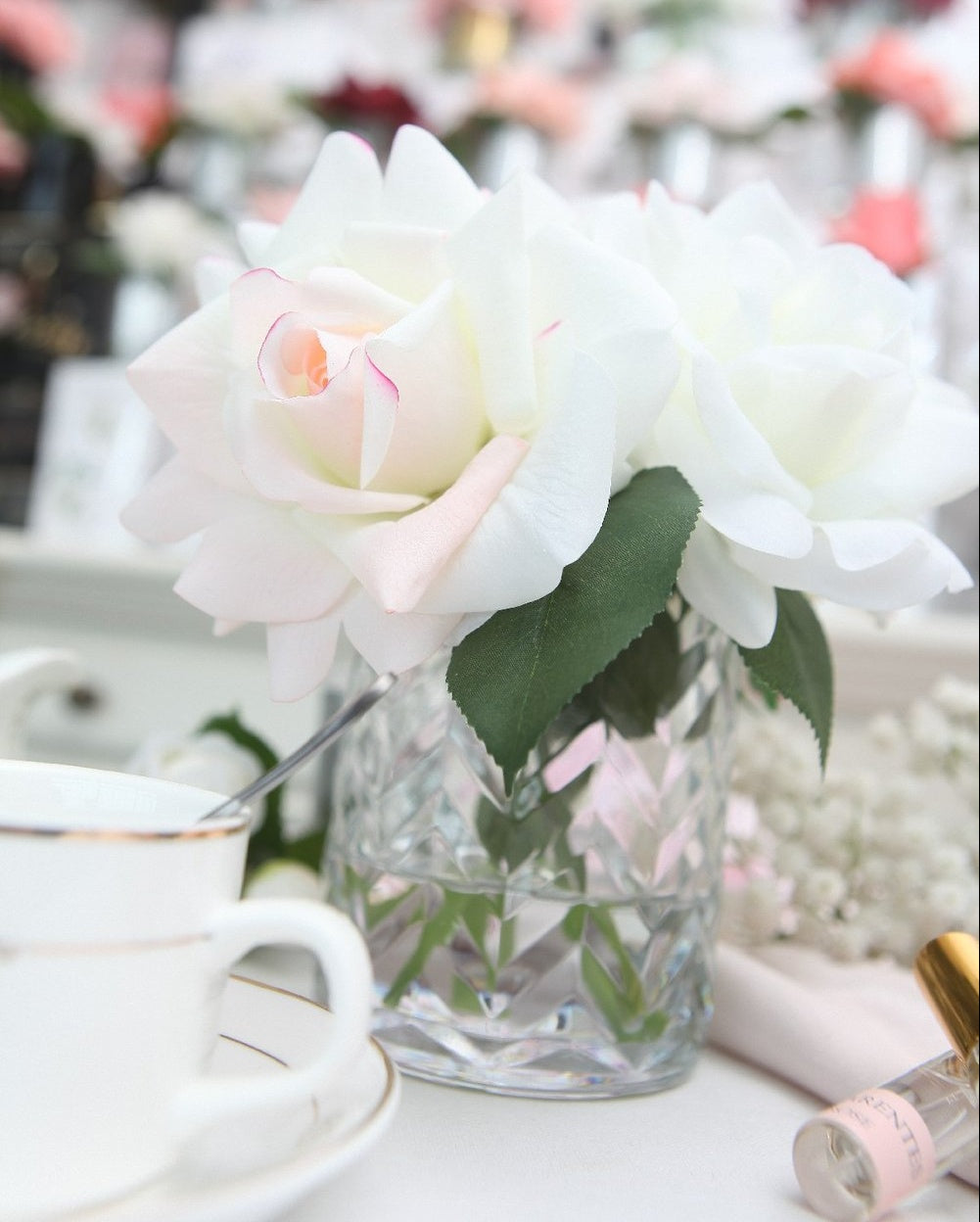 Herringbone Flower Bouquet - Ivory White