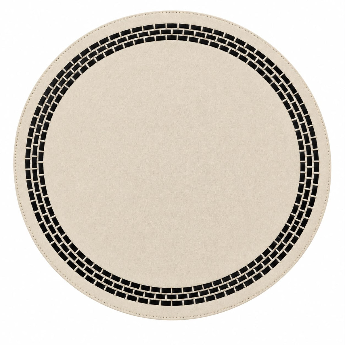 Round Brick Placemat With Leather Band | Details Panamá