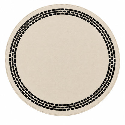 Round Brick Placemat With Leather Band | Details Panamá