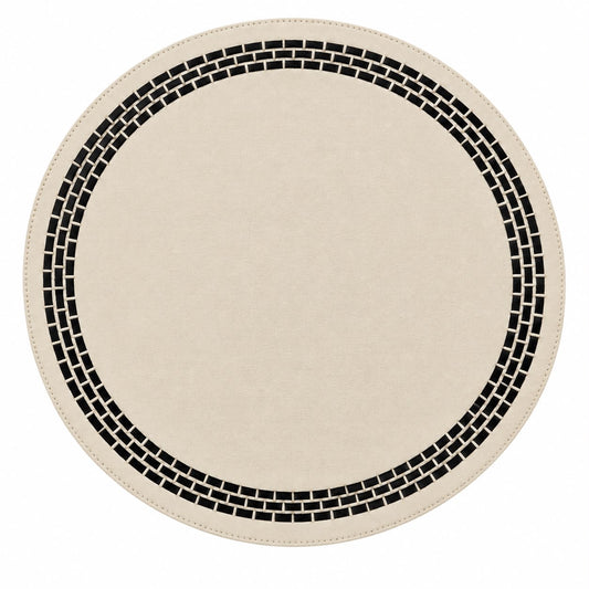 Round Brick Placemat With Leather Band | Details Panamá