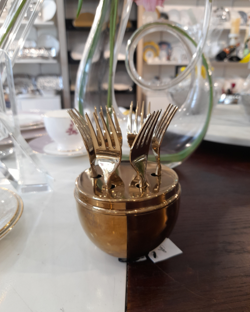 Egg Domed Gold Forks
