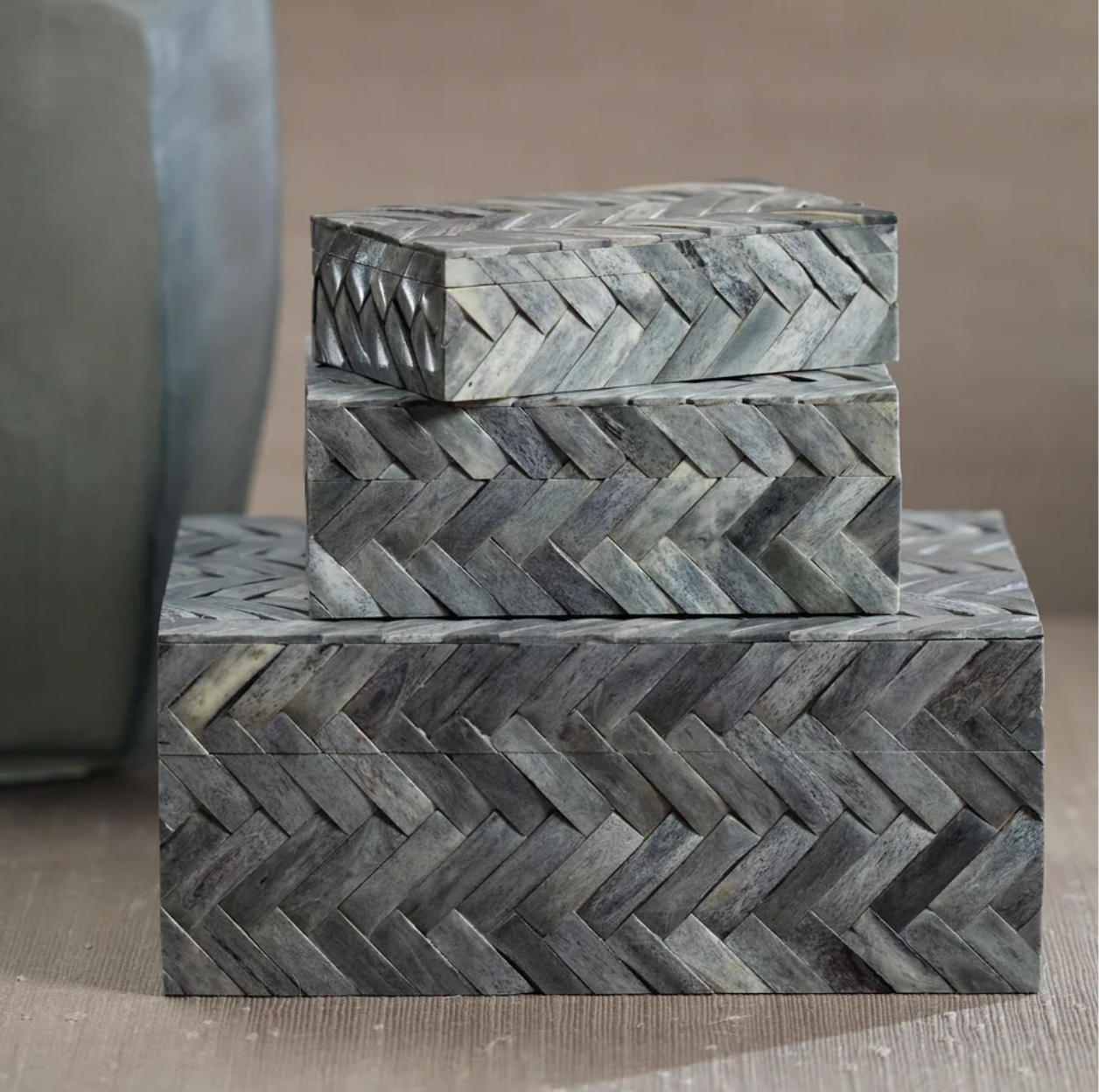 Mayfair Woven Bone Box