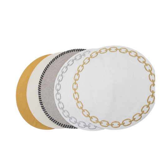 Round Placemat With Embroidery Chain