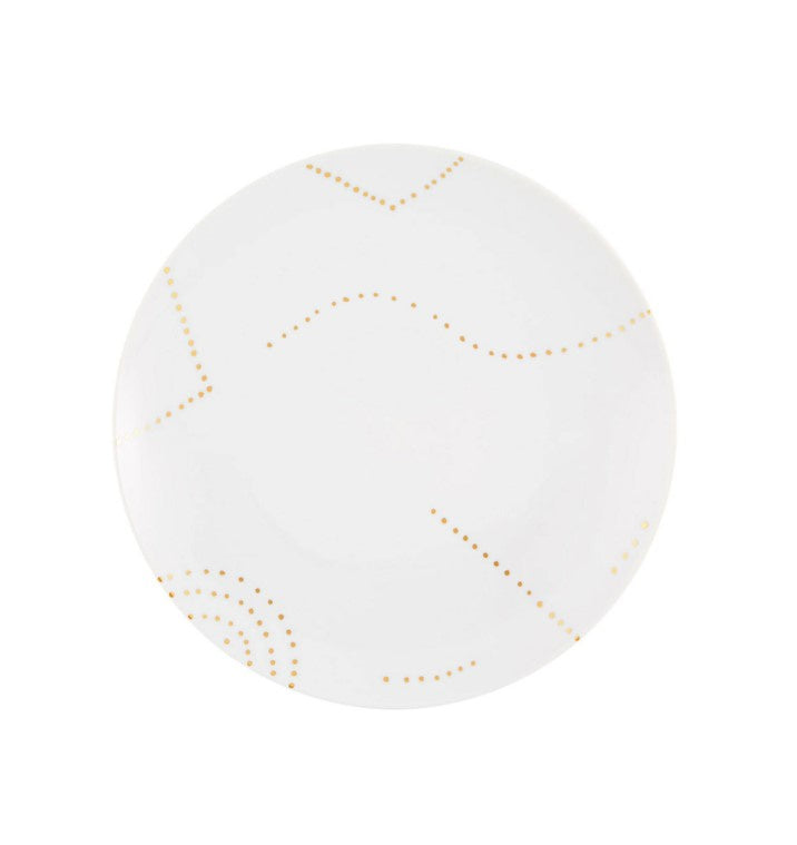 Folkifunki Gold Dots Dinner Plate
