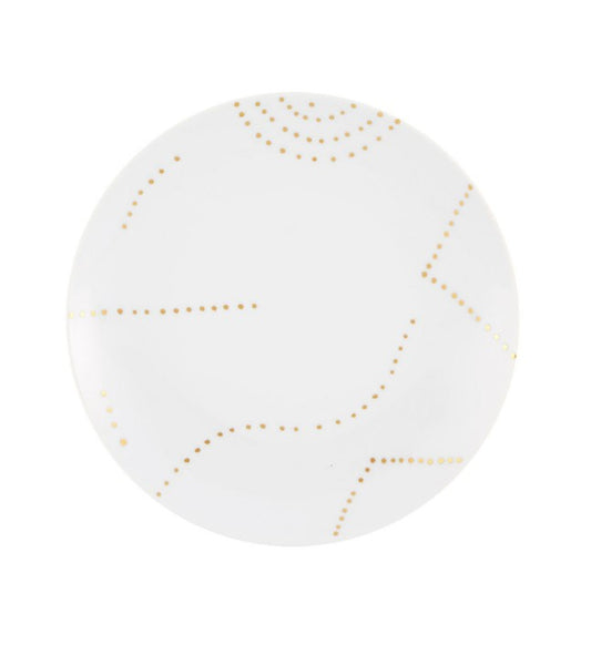 Folkifunki Gold Dots Dessert Plate