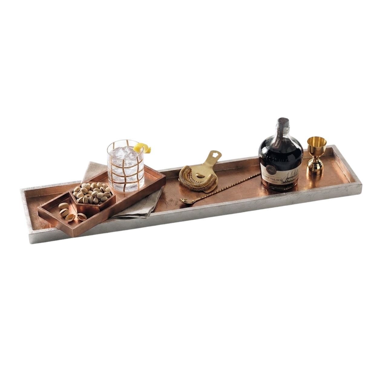 Antique Gold & Silver Tray L