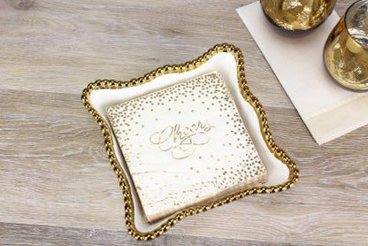 CER-White Gold Cocktail Napkin Holder