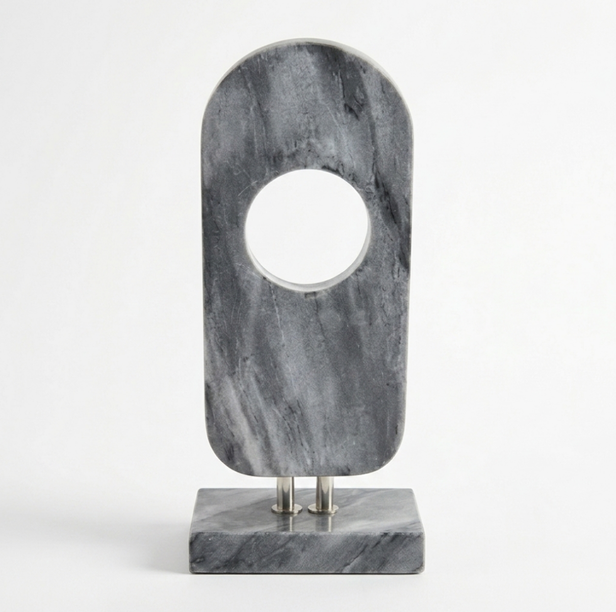 Grey Oval Marble Sculpture