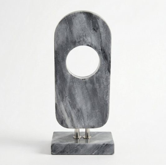 Grey Oval Marble Sculpture