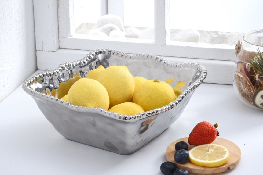 CER-Silver Medium Square Salad Bowl