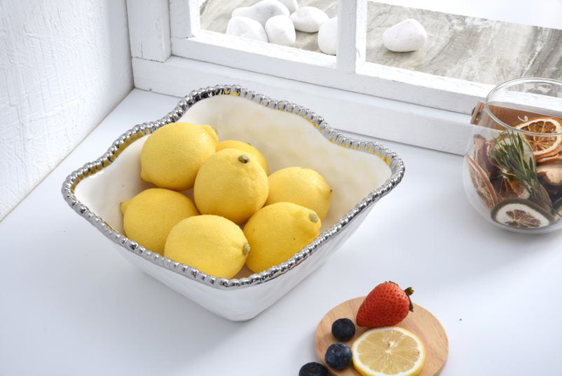 CER-White Medium Square Salad Bowl