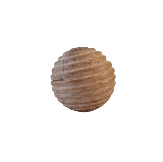 Natural Wooden Orb W/Ridges