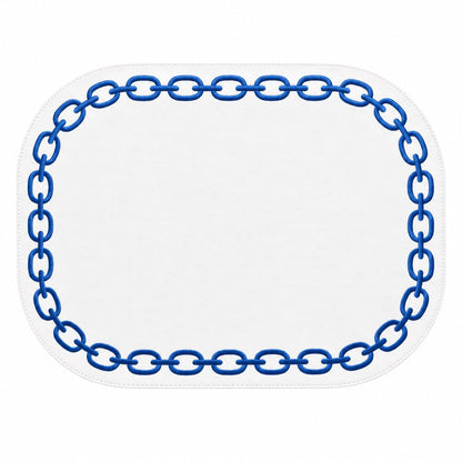 Oval Placemat With Embroidery Chain | Details Panamá