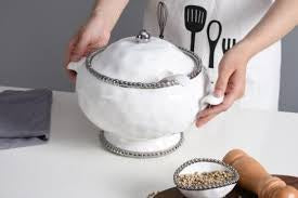 CER-White Soup Tureen & Ladle