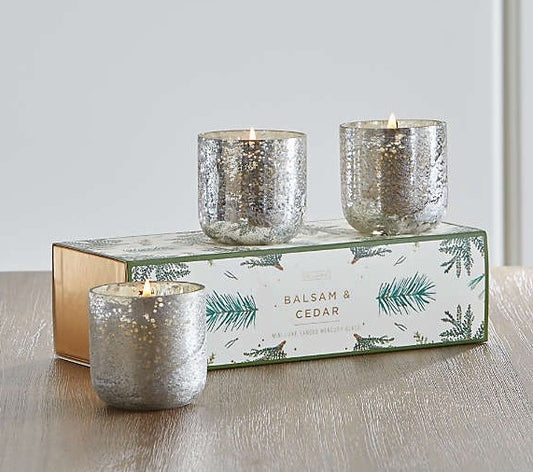 Candle Set Balsam & Cedar Mini Luxe Sanded Mercury