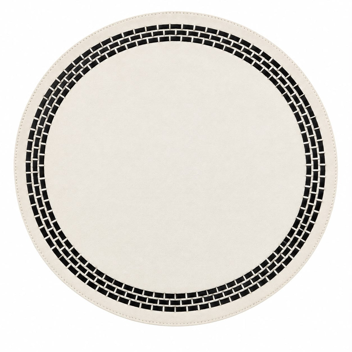 Round Brick Placemat With Leather Band | Details Panamá