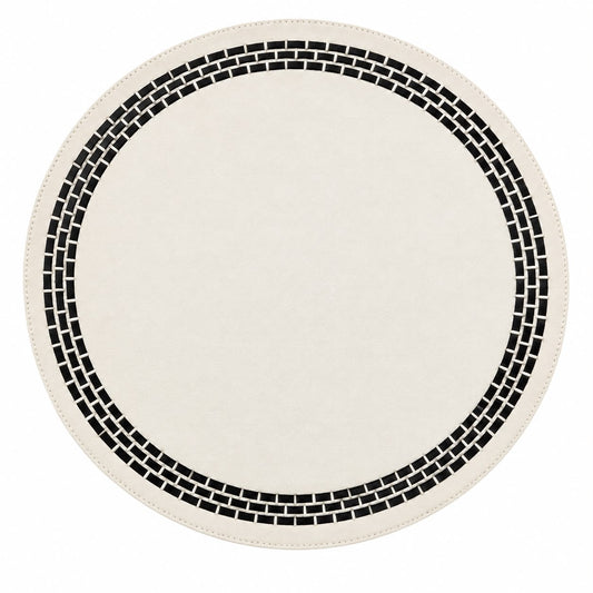 Round Brick Placemat With Leather Band | Details Panamá