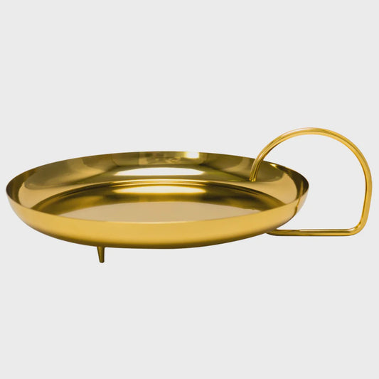 Gold Platter With Handle
