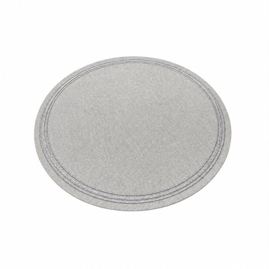 Victoria Milky Round Placemat w/ Triple Line Embroidery