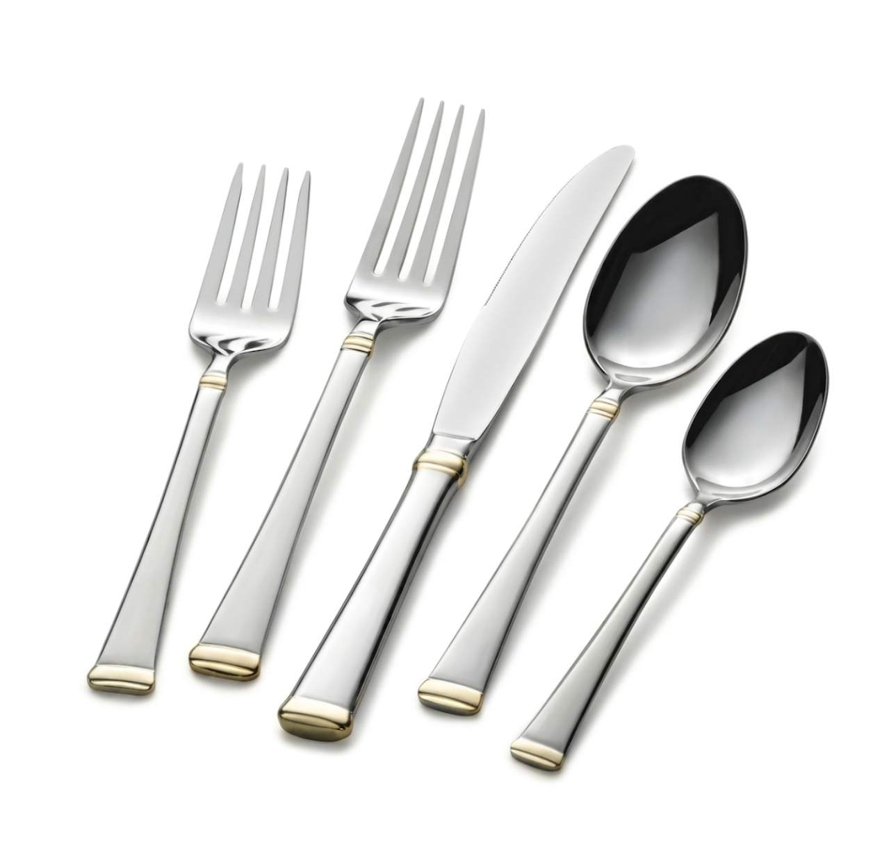Harmony 65 Piece Flatware Silver & Gold