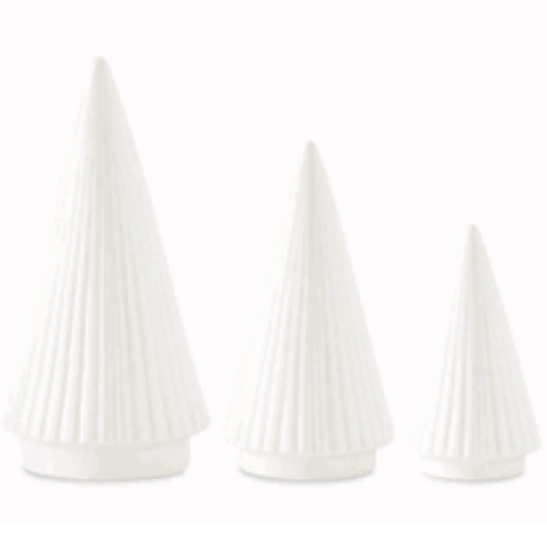 Vertical Ribbed White Ceramic Christmas Tree