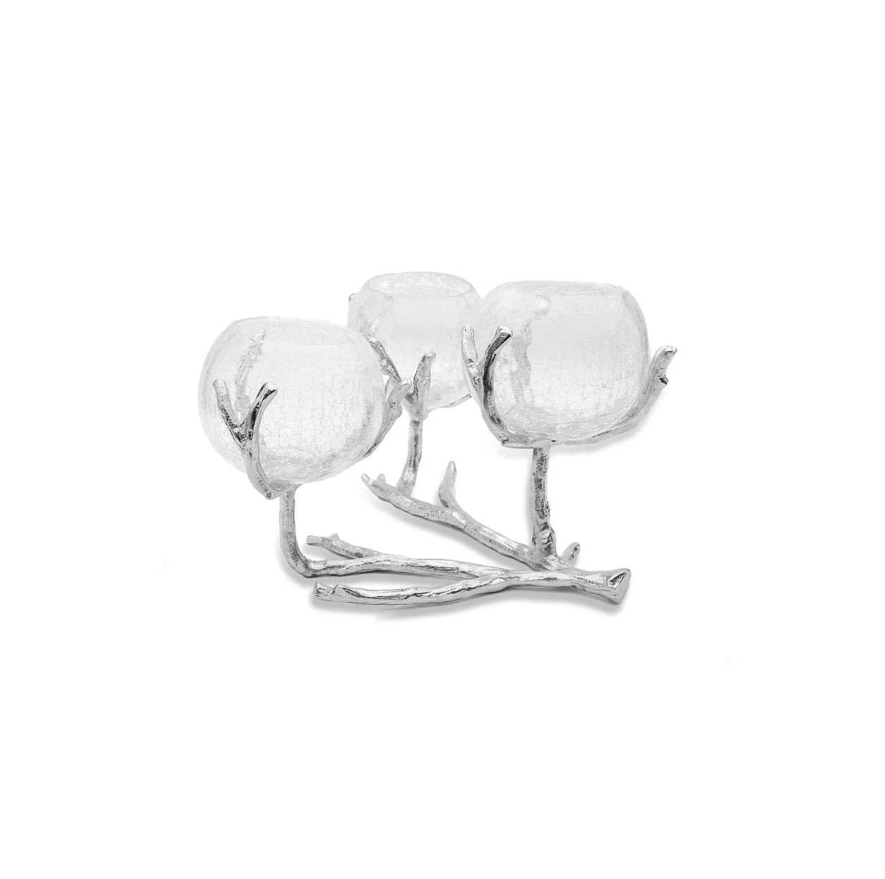 Silver 3 Branch Centerpiece