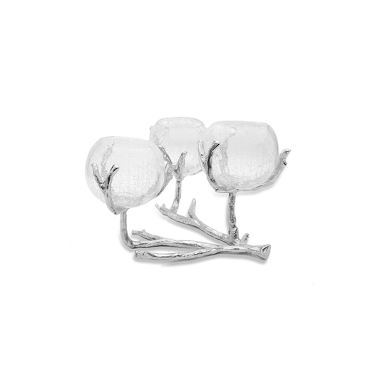 Silver 3 Branch Centerpiece