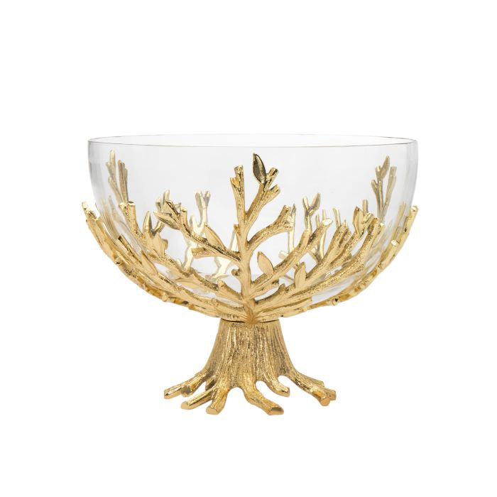 Golden Branch Glass Bowl