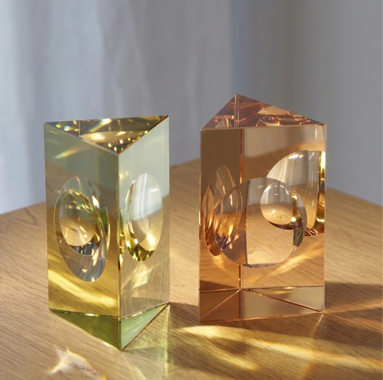 Coloured Crystal Triangles