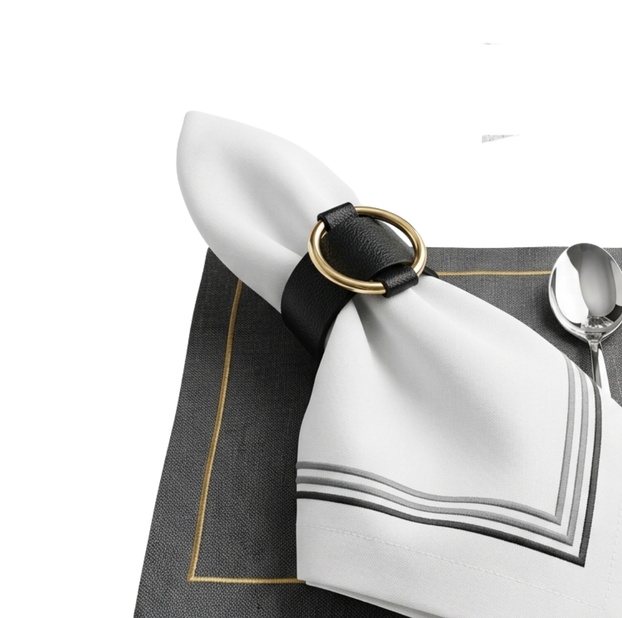 Black Leather Napkin Ring