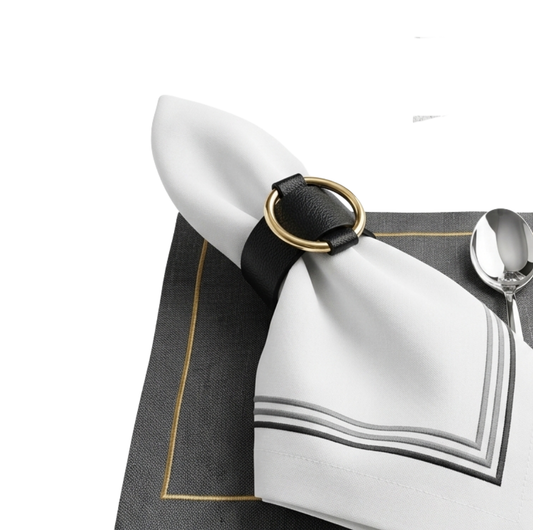 Black Leather Napkin Ring