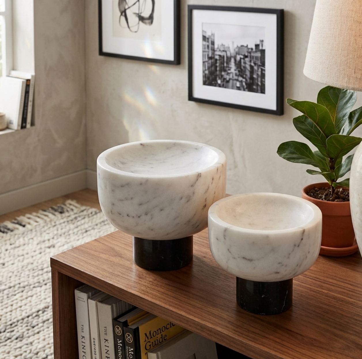Footed Marble Bowls
