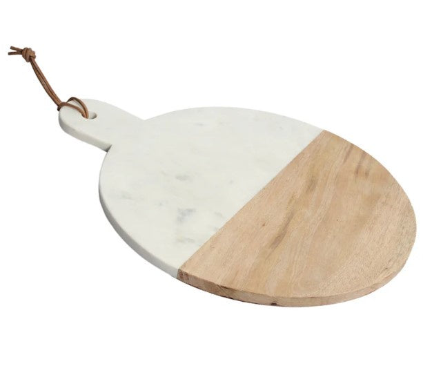 Wood/Marble Round Cheeseboard
