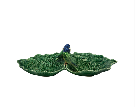 Double Leaf Tray With Blue Birds