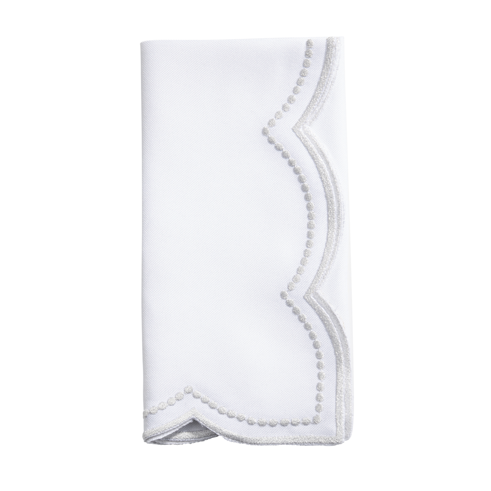 Embroidered Polka Dot Napkins w/ Scalloped Borders | Details Panamá