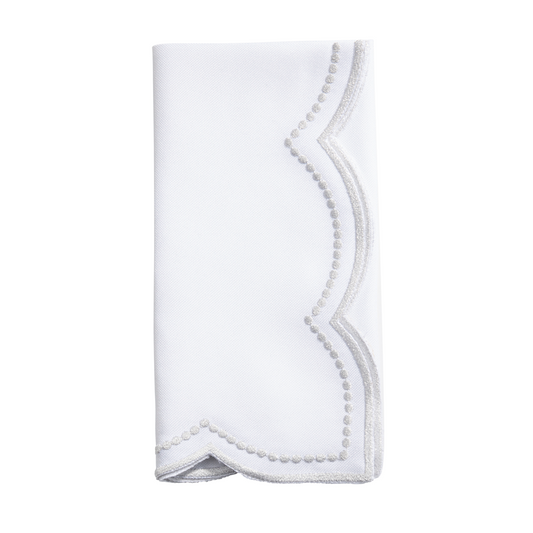 Embroidered Polka Dot Napkins w/ Scalloped Borders | Details Panamá
