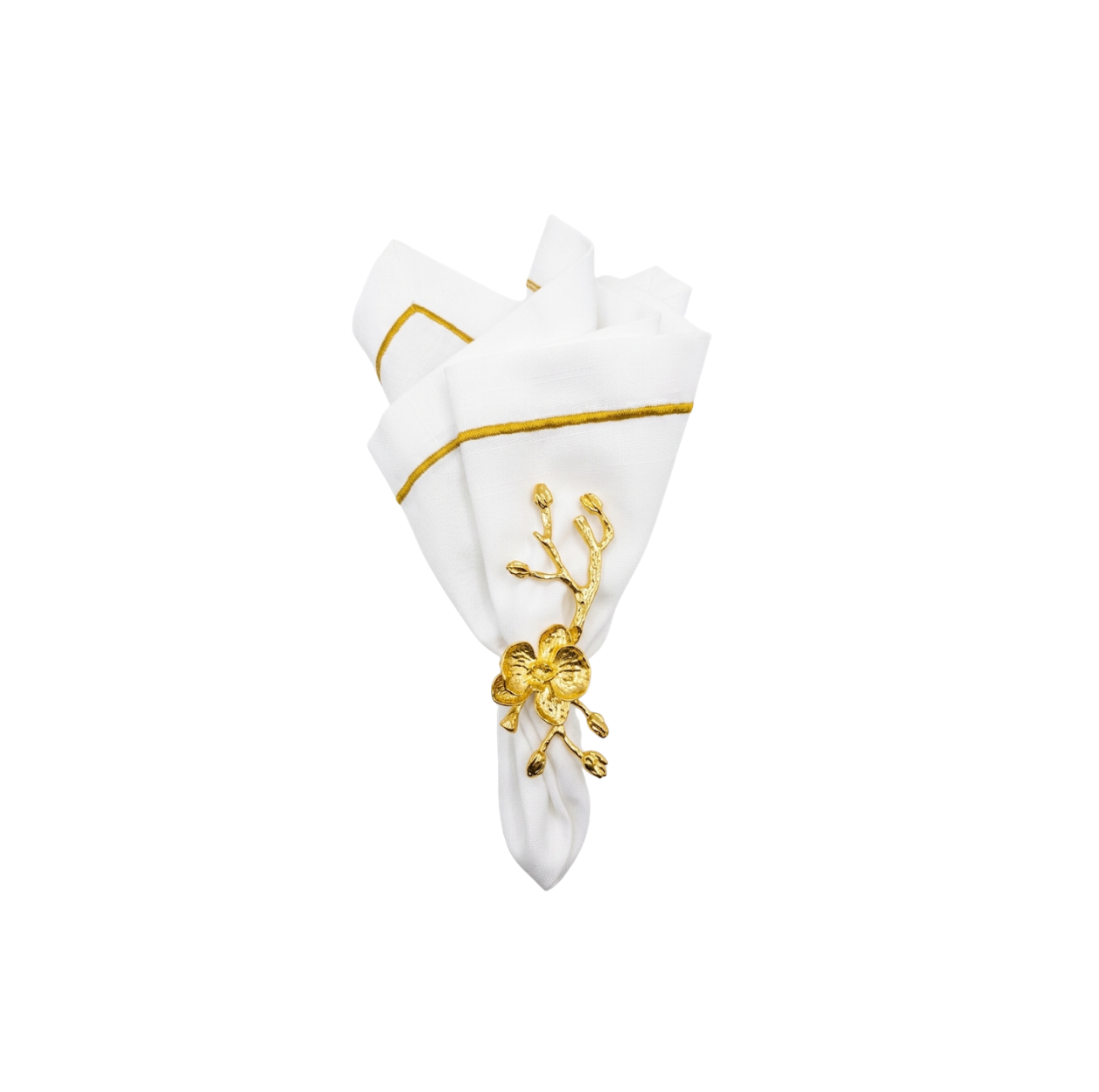 Gold Orchid Napkin Ring