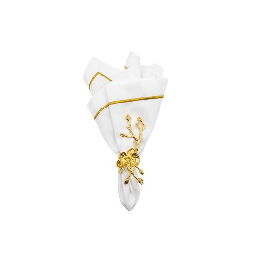 Gold Orchid Napkin Ring