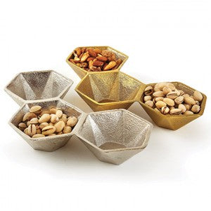 Gold Triple Hexagonal Bowls