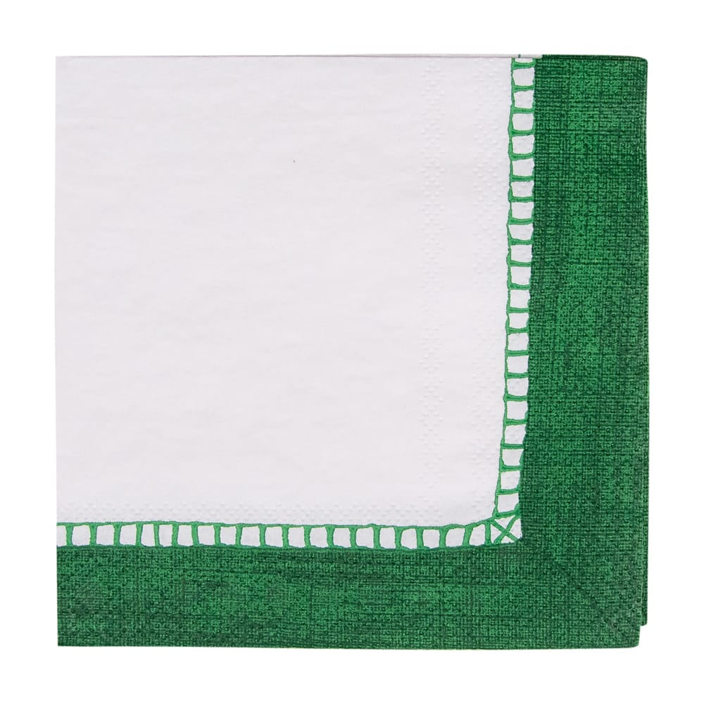Linen Border Emerald Napkin Cocktail