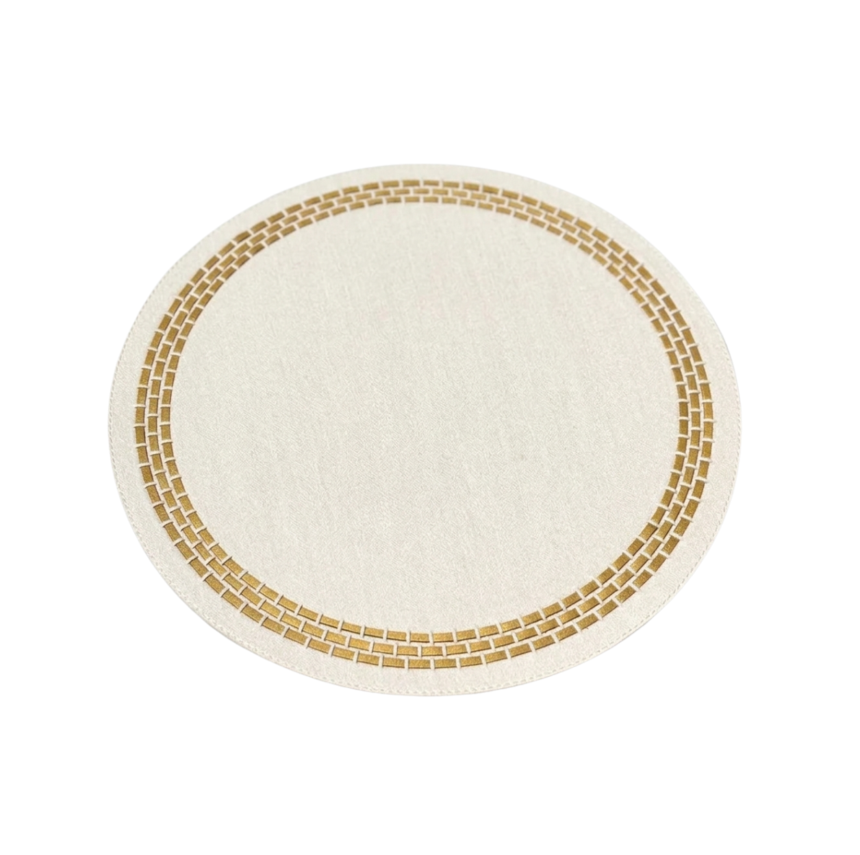 Round Brick Placemat With Leather Band