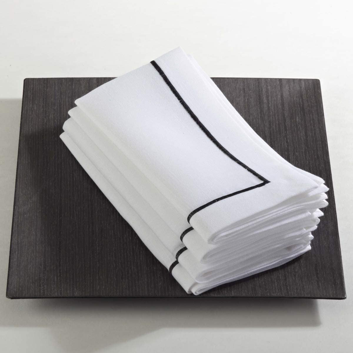 Black Line Embroidered Design Napkin