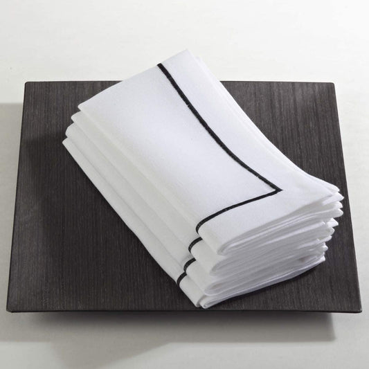 Black Line Embroidered Design Napkin