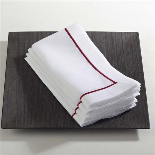 Red Line Embroidered Design Napkin