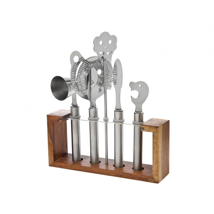 Bar tools on Wood Stand