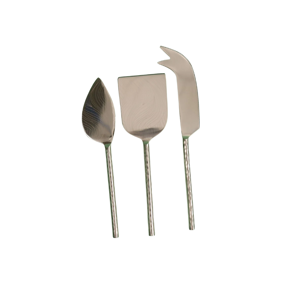 Etched Hammered Cheese Utensils