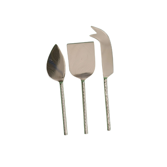 Etched Hammered Cheese Utensils