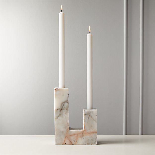 White Saraburi Marble Candle Holder