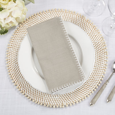 Natural Whip Stitched Design Napkin